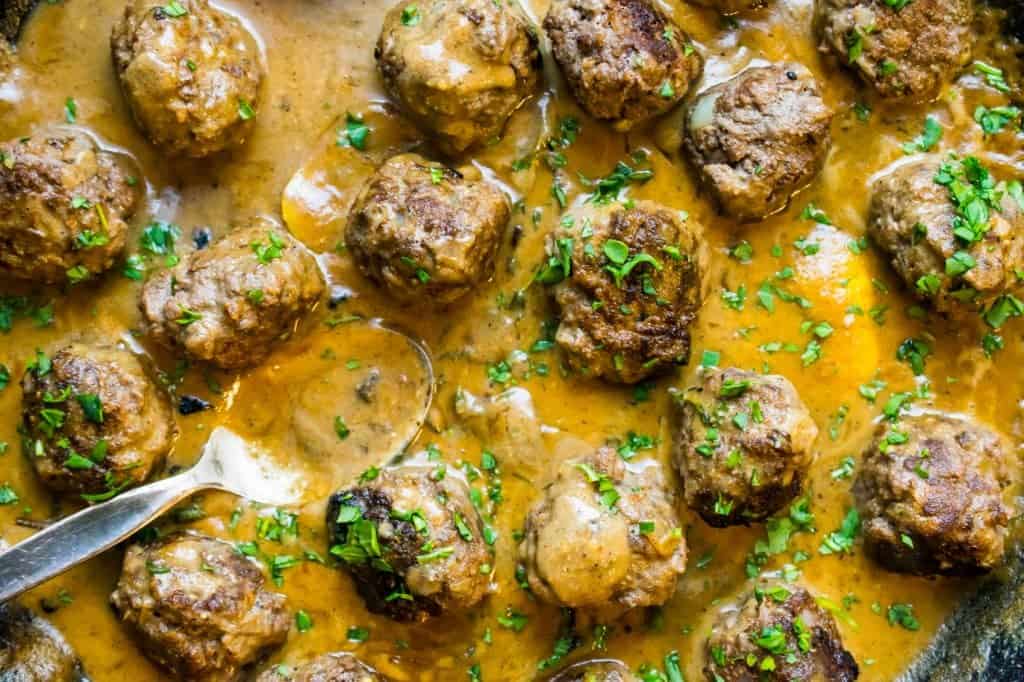 Keto Low-Carb Gluten-Free Swedish Meatballs Recipe