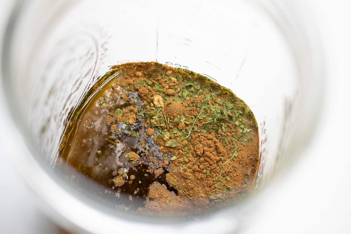 apple cider salad dressing in a mason jar