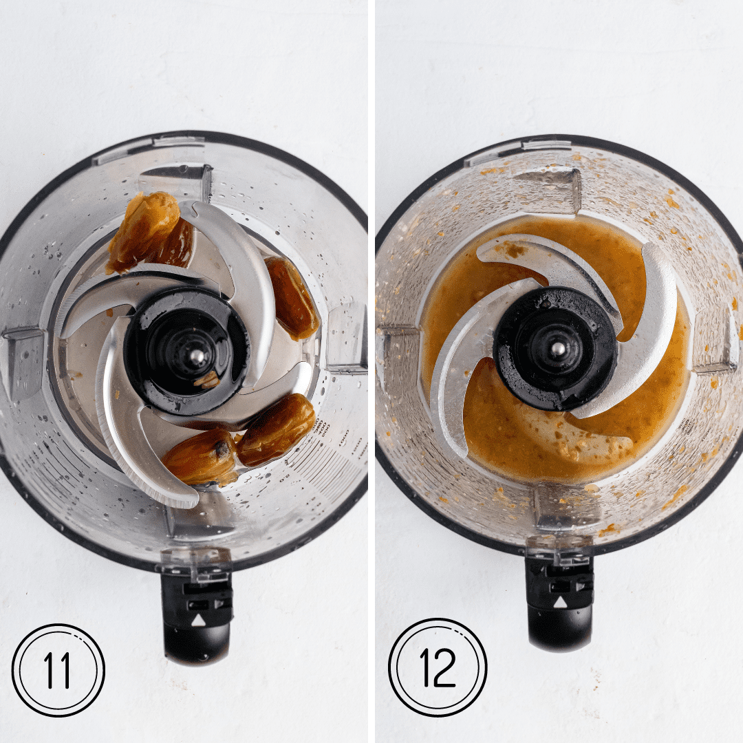 dates and water in a food processor