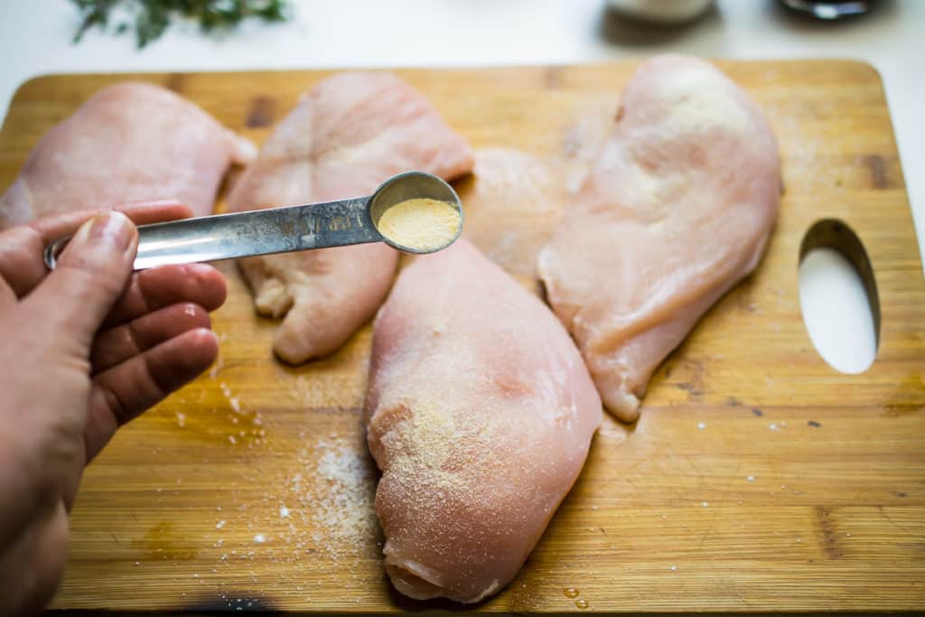 orange chicken prep