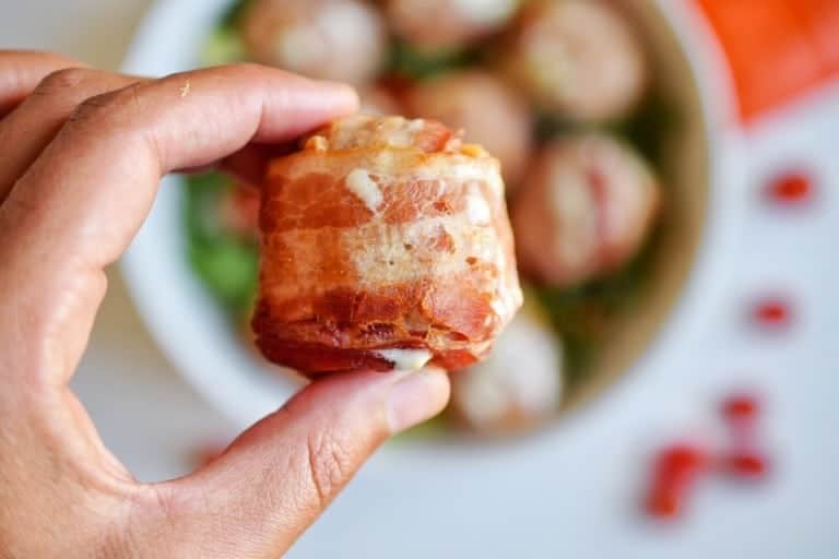 bacon wrapped tuna ball