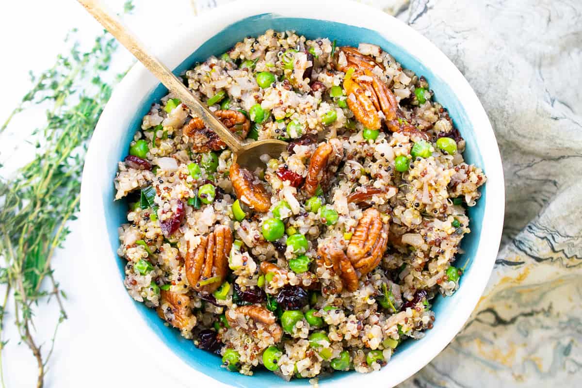 fall quinoa pilaf with pecans 