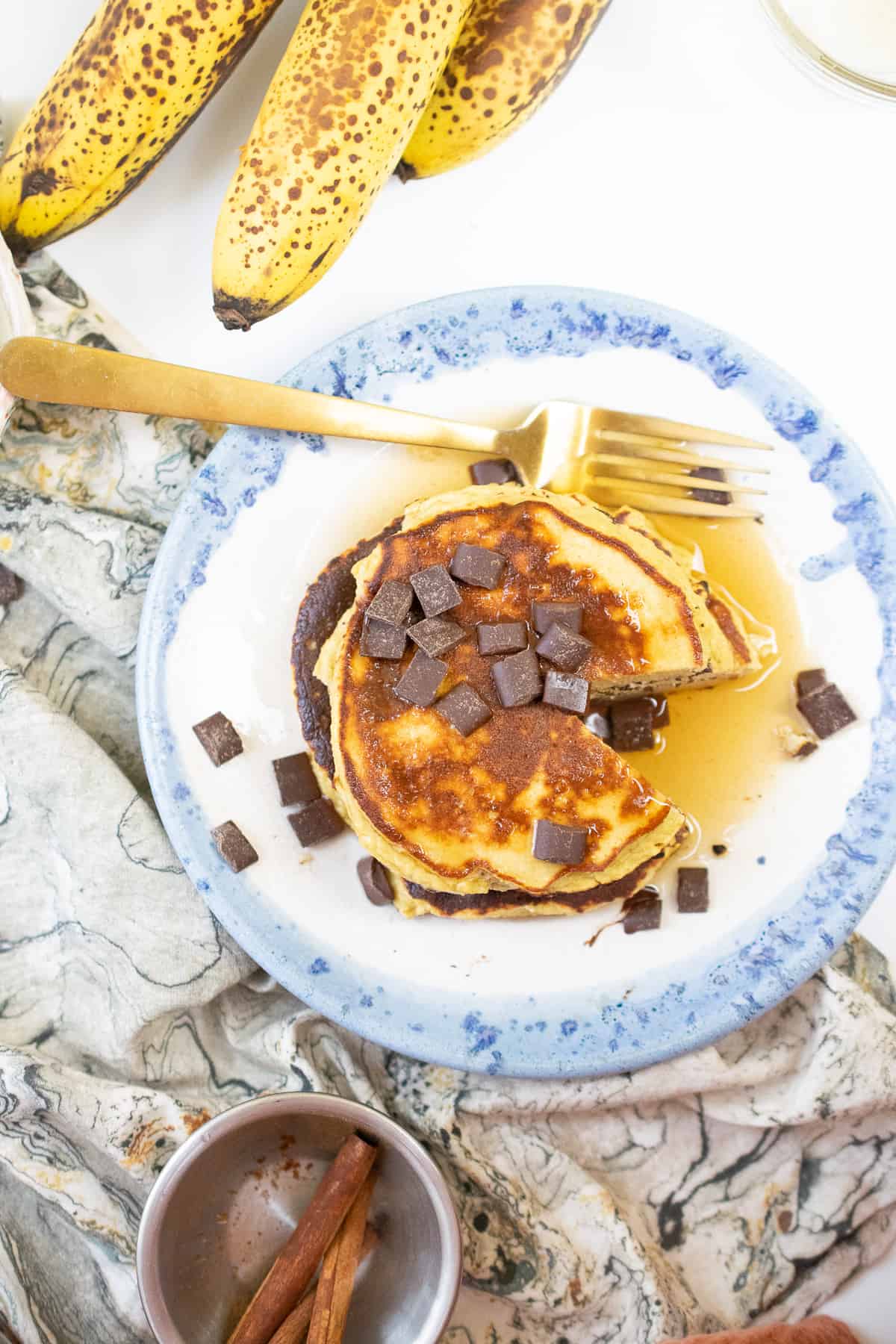 nut free paleo banana pancakes with chocolate chips 