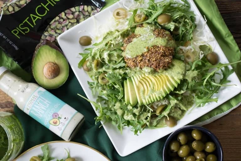 Pistachio Crusted Burger + Green Salad