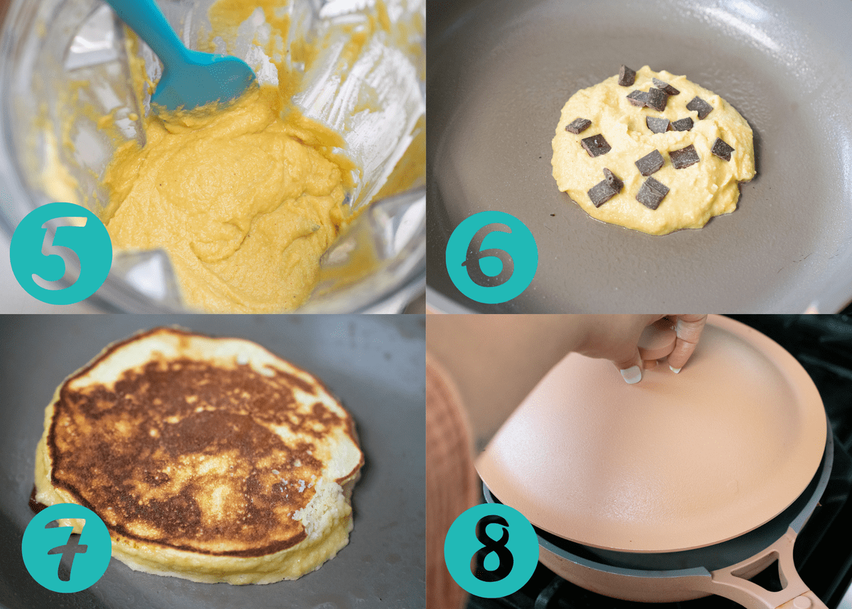 nut free blender. batter pancakes cooking step by step
