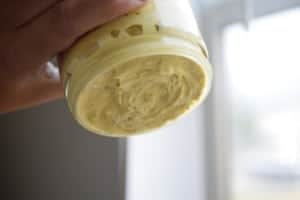 jar of mayo tipped upside down