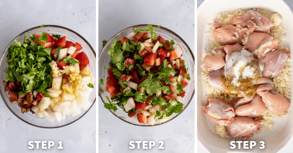 strawberry salsa chicken step 1 -3
