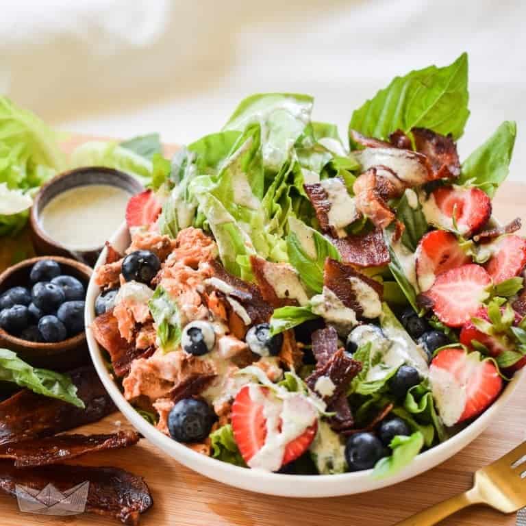 berry bacon salmon salad