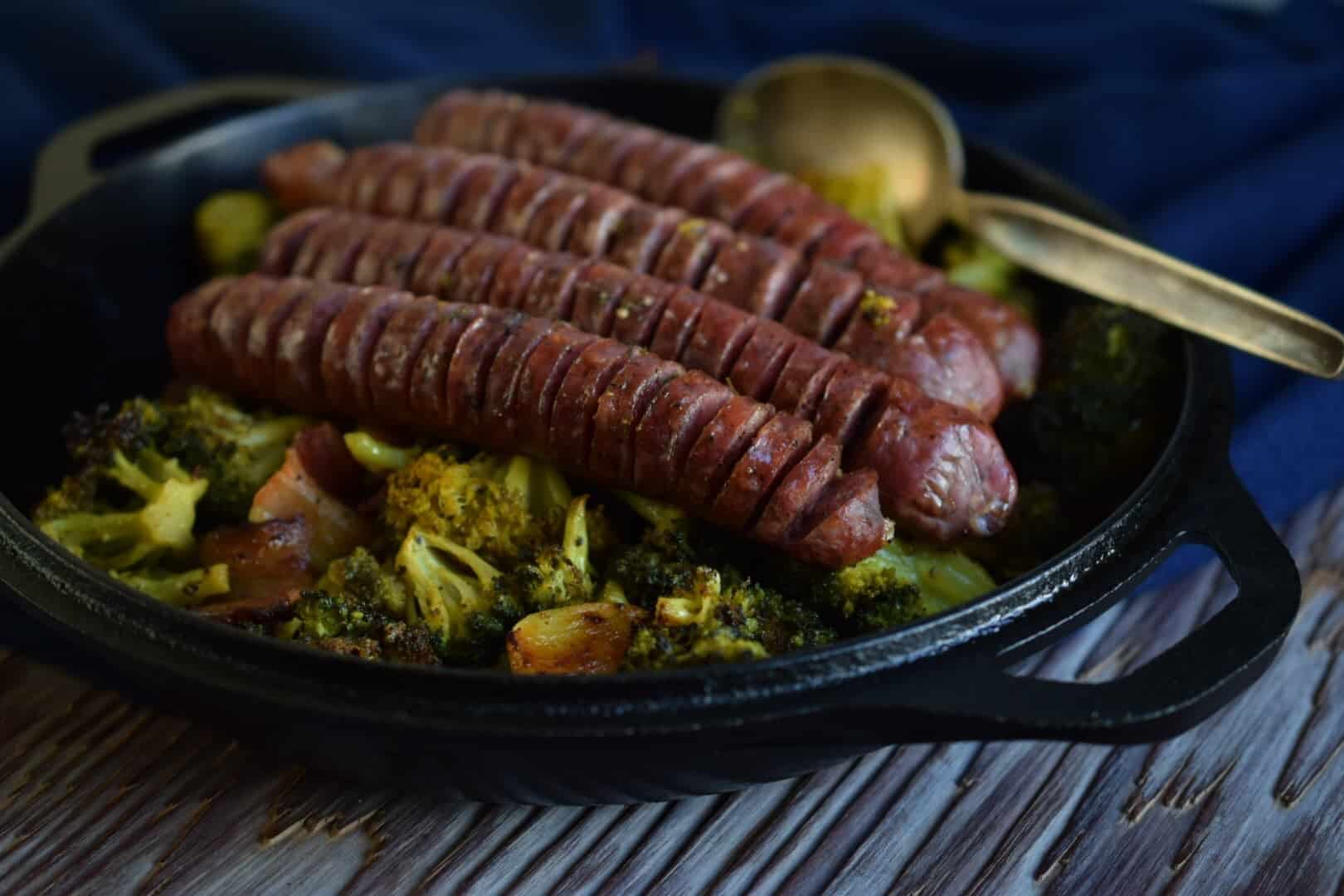 Bratwurst And Brussel Sprouts  