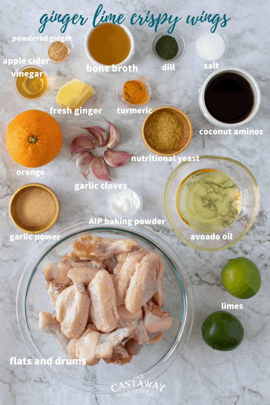 Crispy Baked Chicken Wings with Ginger Lime Sauce (Whole30, AIP, Keto)