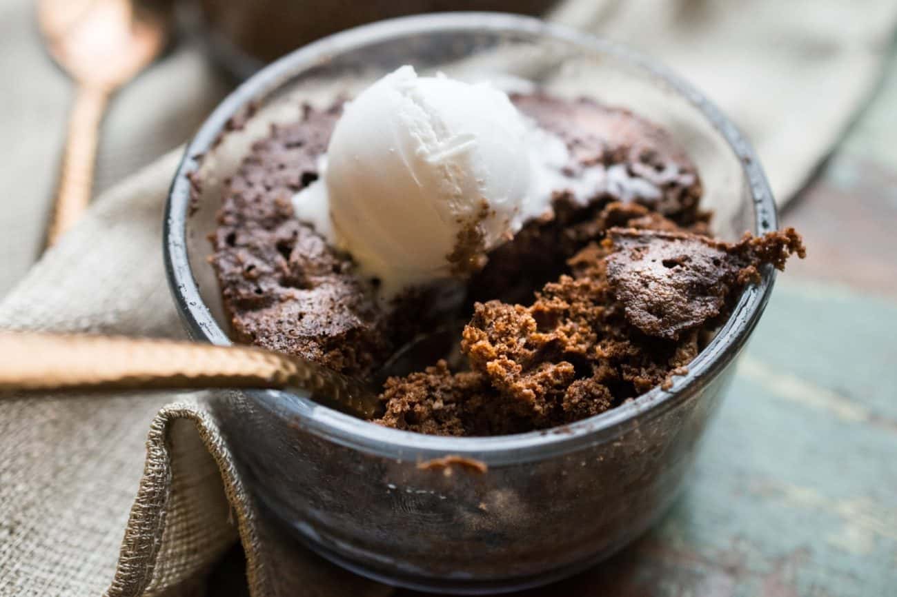 Chocolate Keto Mug Cake (Dairy Free, Nut Free, Paleo Friendly)