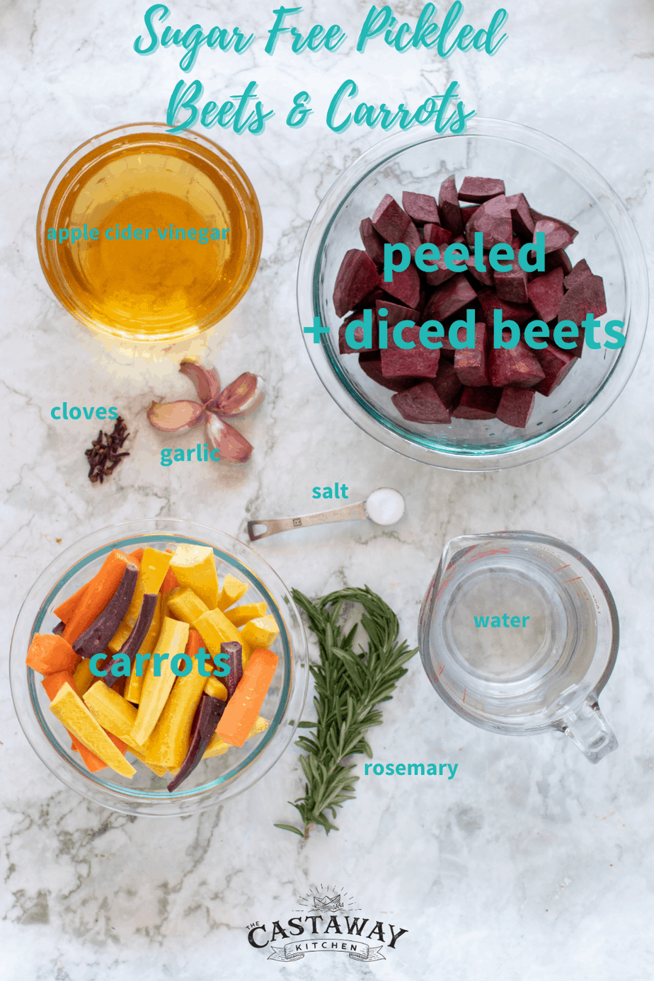sugar free pickled beet and carrot ingredients 