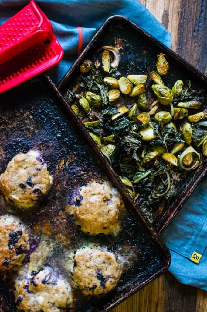 sheet pan turkey burgers brussels