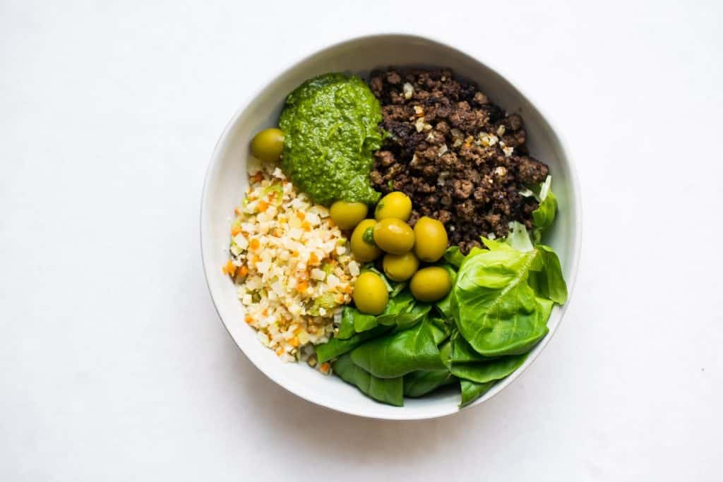 bowl full of colorful food