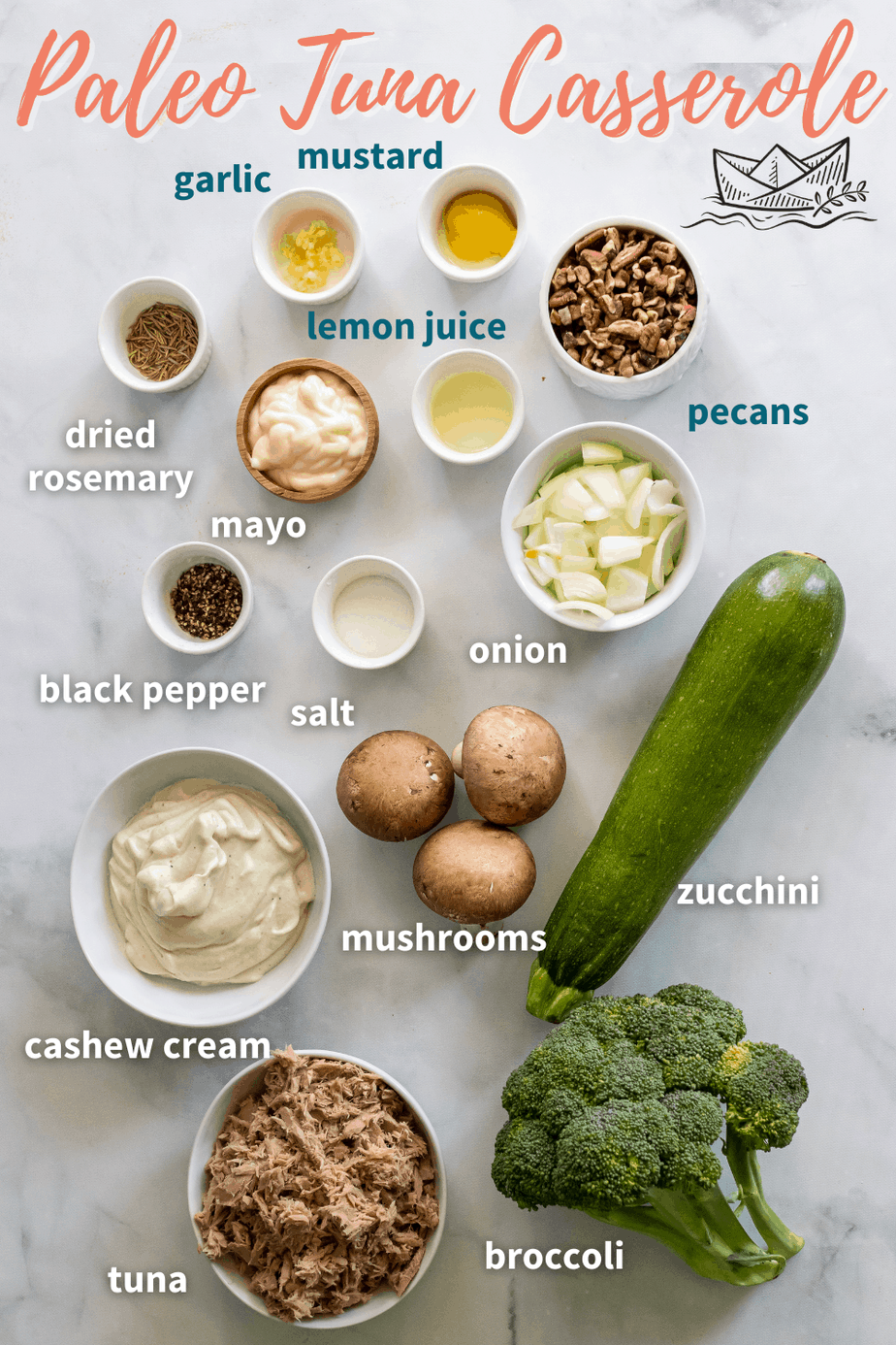 Paleo Tuna Zoodle Casserole (Whole30, Grain Free, Dairy Free, Keto)