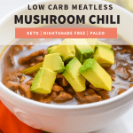 low carb meatless chili