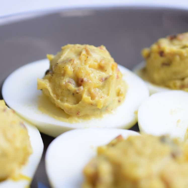 garlic bacon deviled eggs