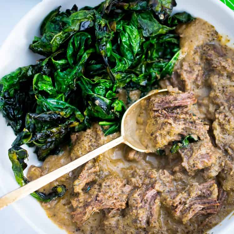 Shredded Beef with Mushroom Gravy (Dairy Free, Nut Free, Coconut Free, Egg Free)