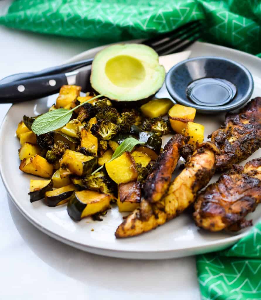 Sheet Pan Spiced Chicken and Balsamic Winter Squash