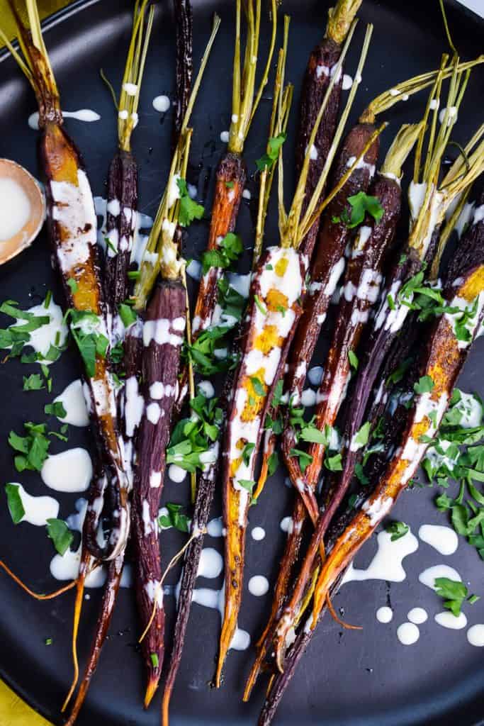 Slow Roasted Cinnamon Carrots with Tahini Drizzle | The Castaway Kitchen