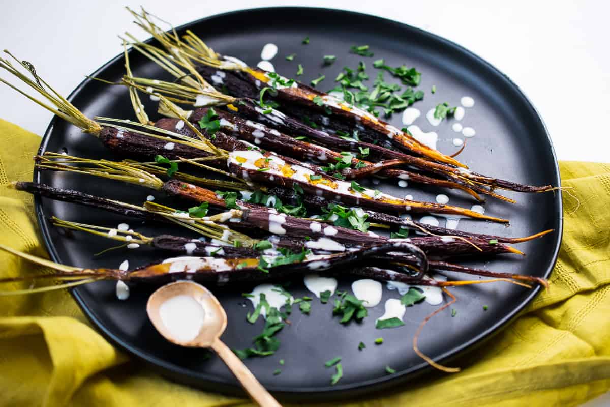 Slow Roasted Cinnamon Carrots with Tahini Drizzle | The Castaway Kitchen