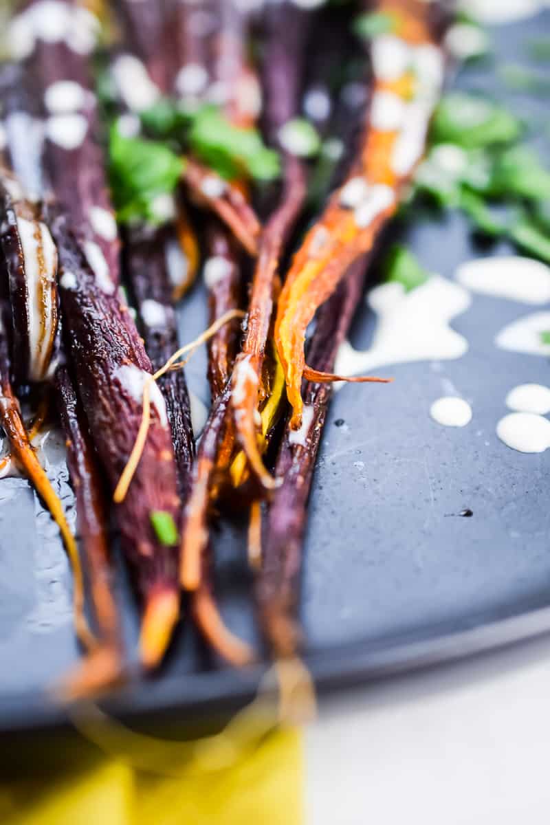 Slow Roasted Cinnamon Carrots with Tahini Drizzle | The Castaway Kitchen