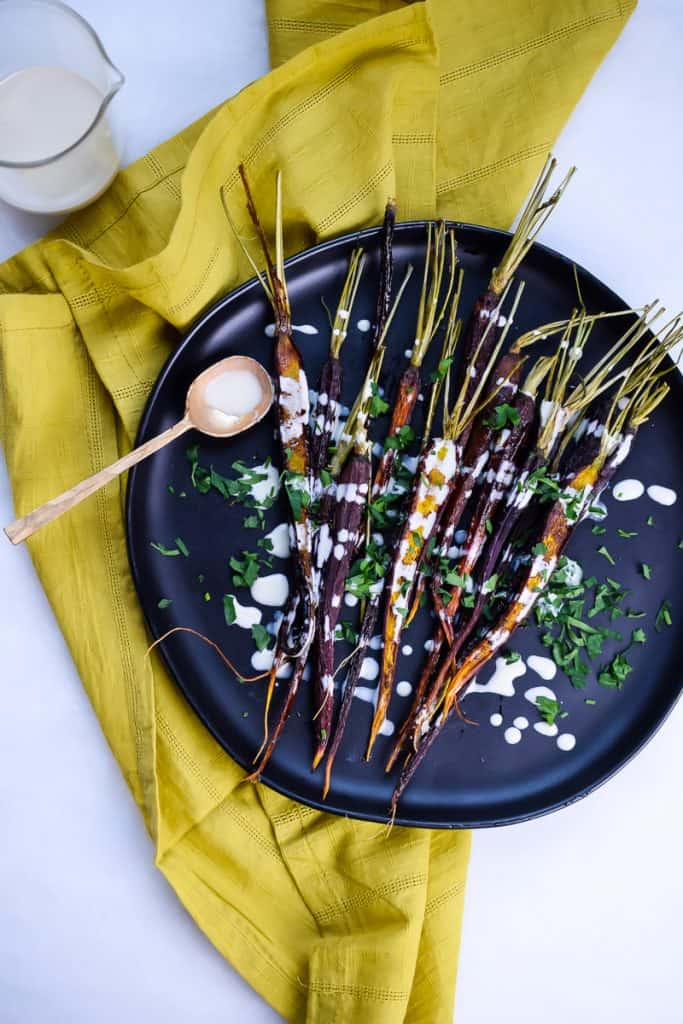 Slow Roasted Cinnamon Carrots with Tahini Drizzle | The Castaway Kitchen