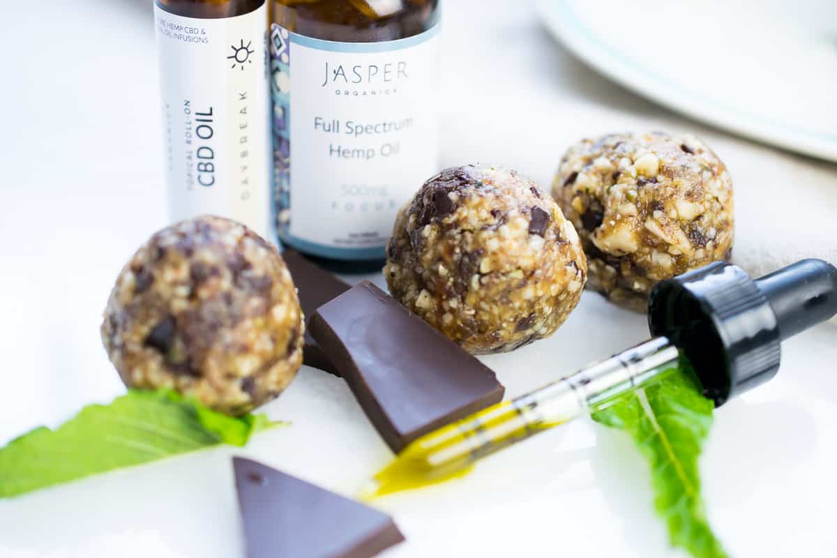 Raw Mint Chip Hemp Balls with Jasper Organics CBD Oil