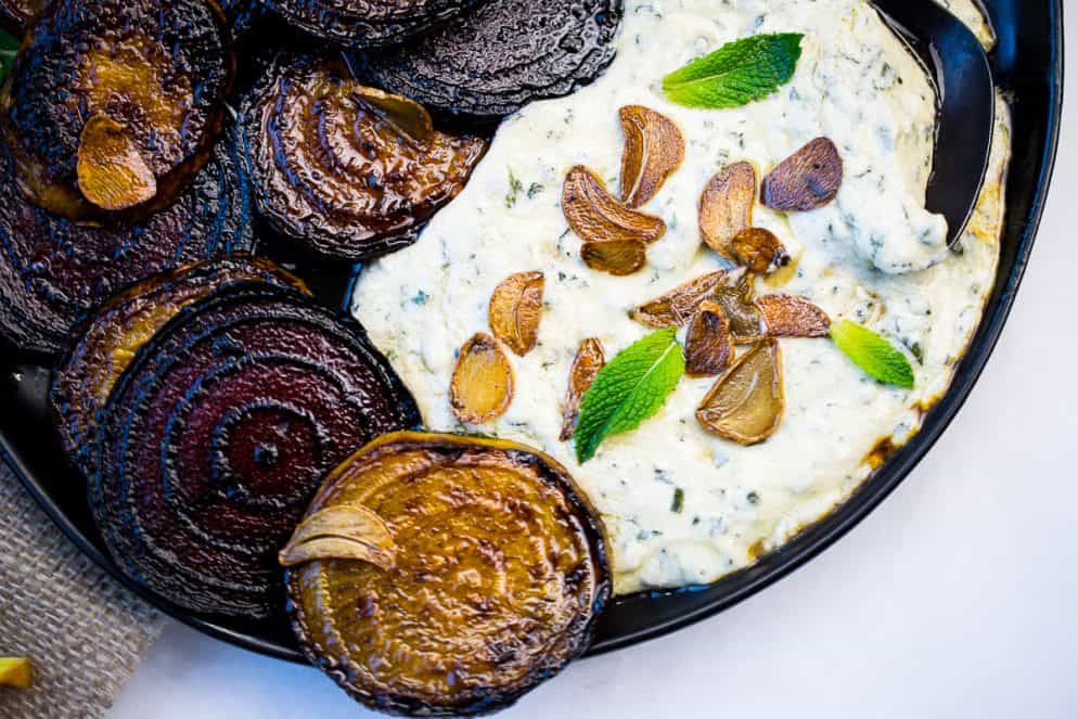 Pan Fried Beets with Creamy Mint Sauce (DairyFree, 30 Minute Meal)