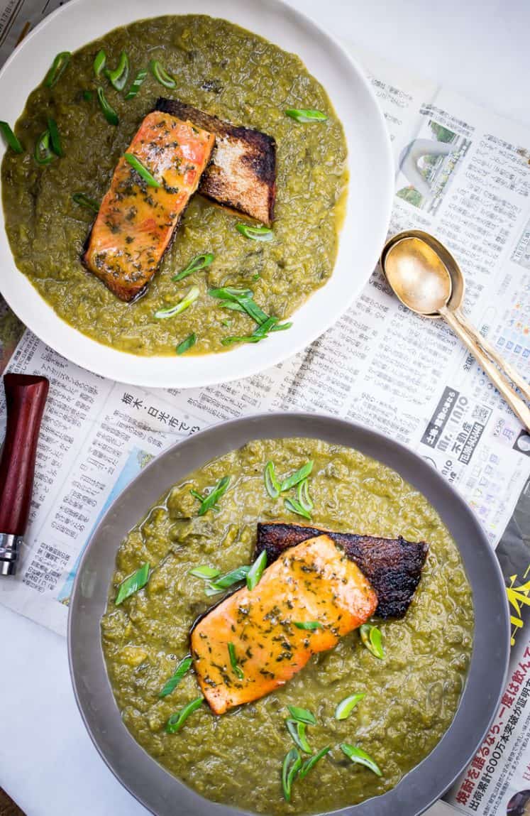 Honey Mustard Salmon and Creamy Collard Greens