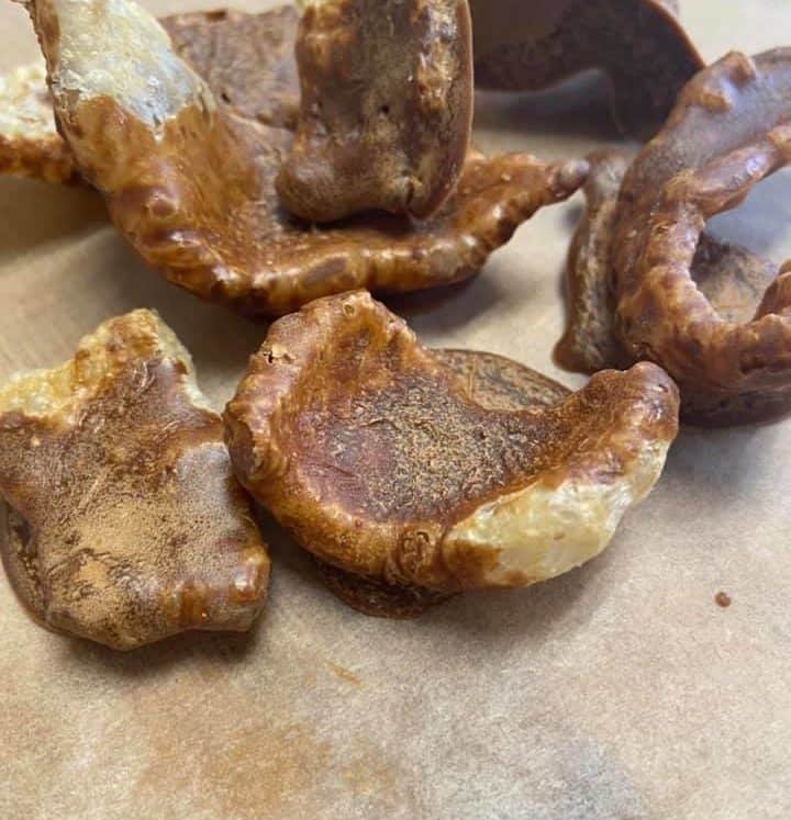 carob dipped pork rinds