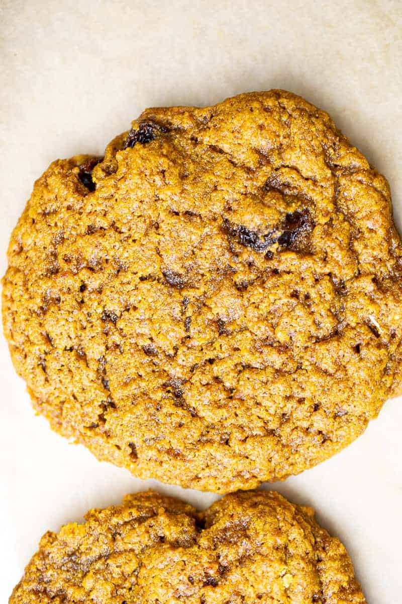 Oat and raisin cookies in a Tupperware … – License Images