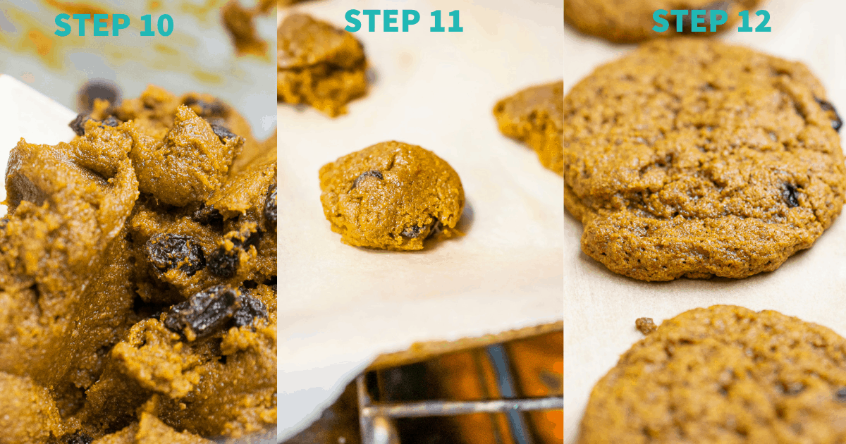 oatmeal cookies steps 10-12 process shots