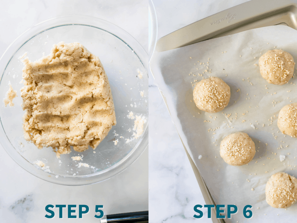 Step by step instructions for Nut Free Keto Rolls