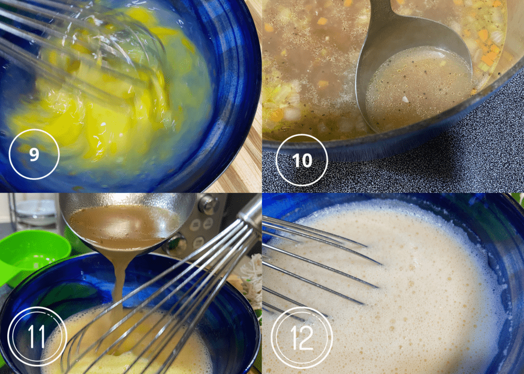 making avgolemono soup steps 9-12