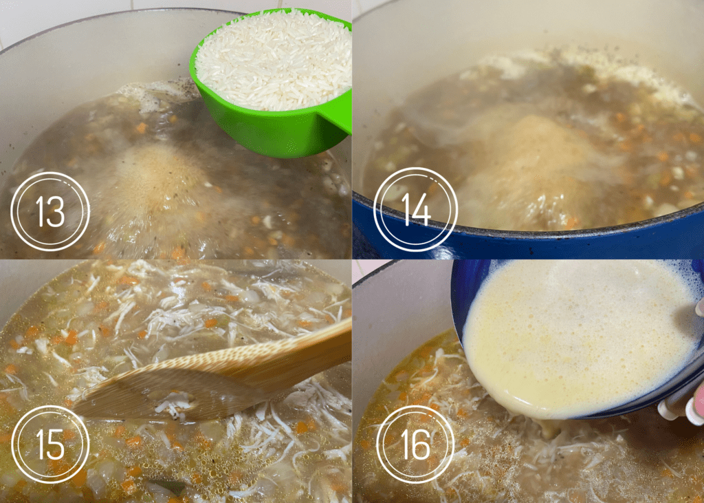 making avgolemono soup steps 13-16