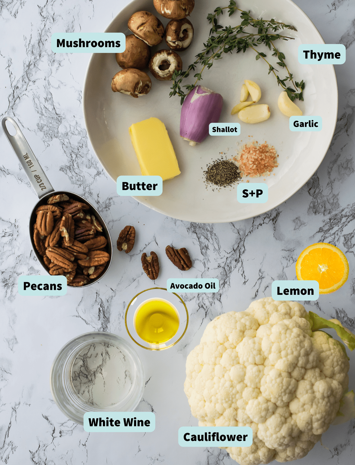 roasted cauliflower steak and pecan sauce ingredients