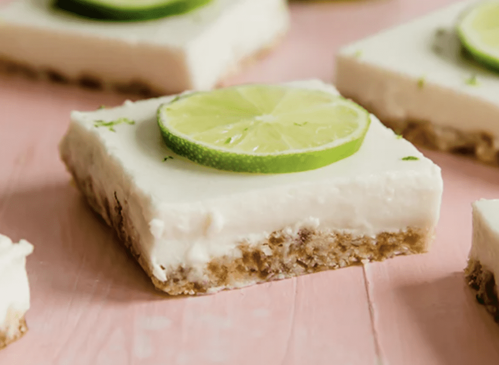 aip key lime bar on pink board