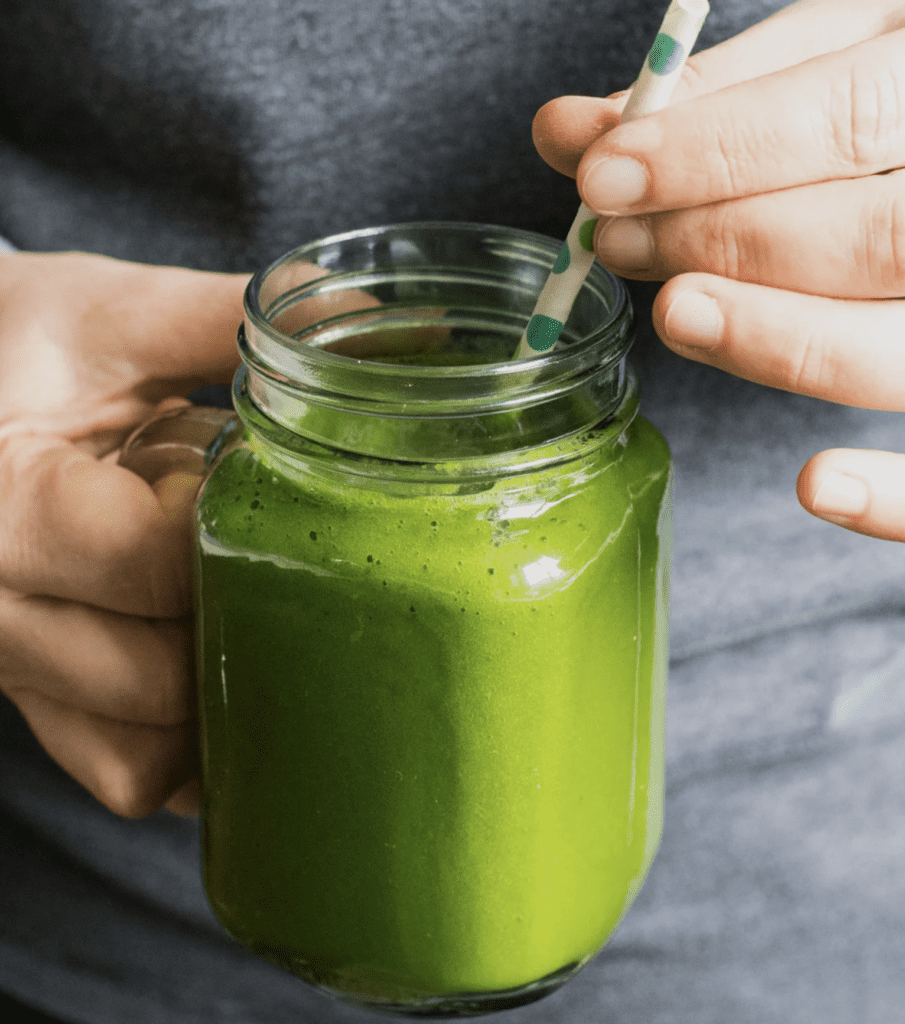 bright green smoothie thats aip for st. patricks day