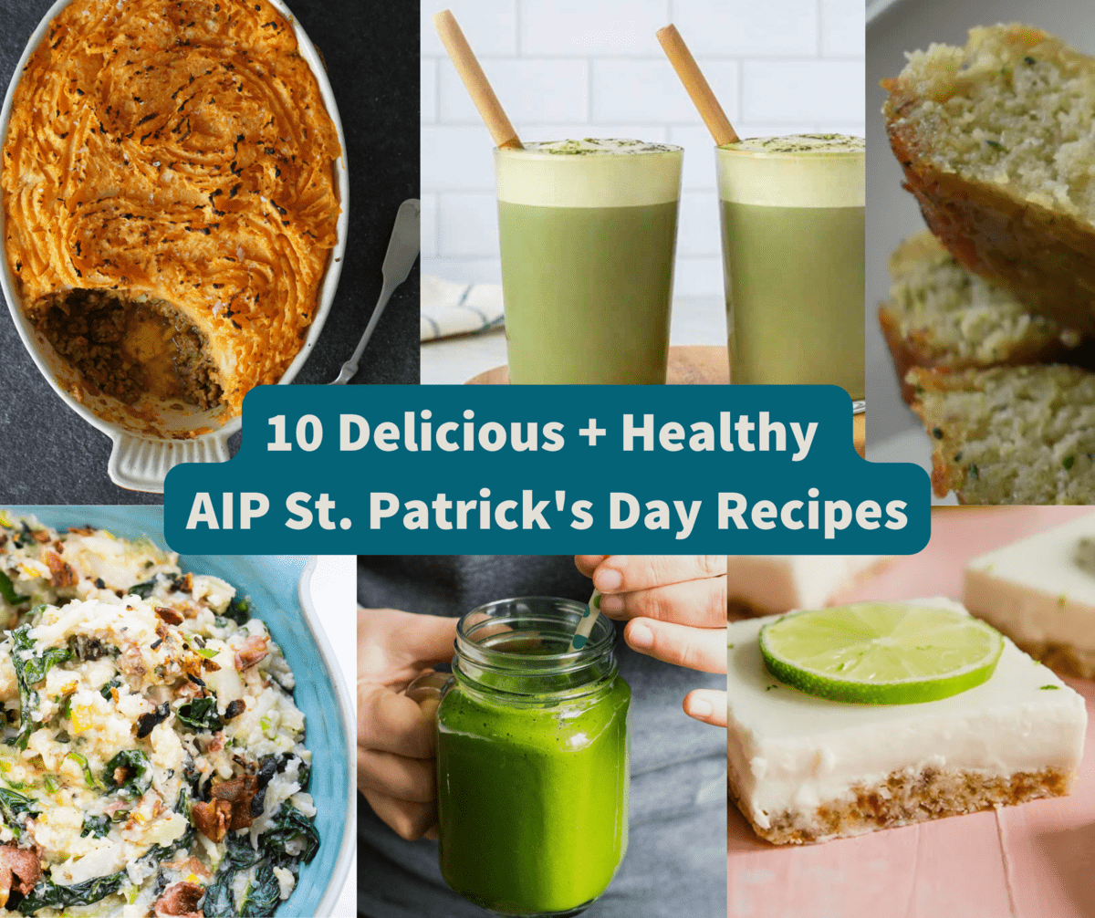 a compilation of AIP St. Patrick's Day Recipes Images made into a collage 