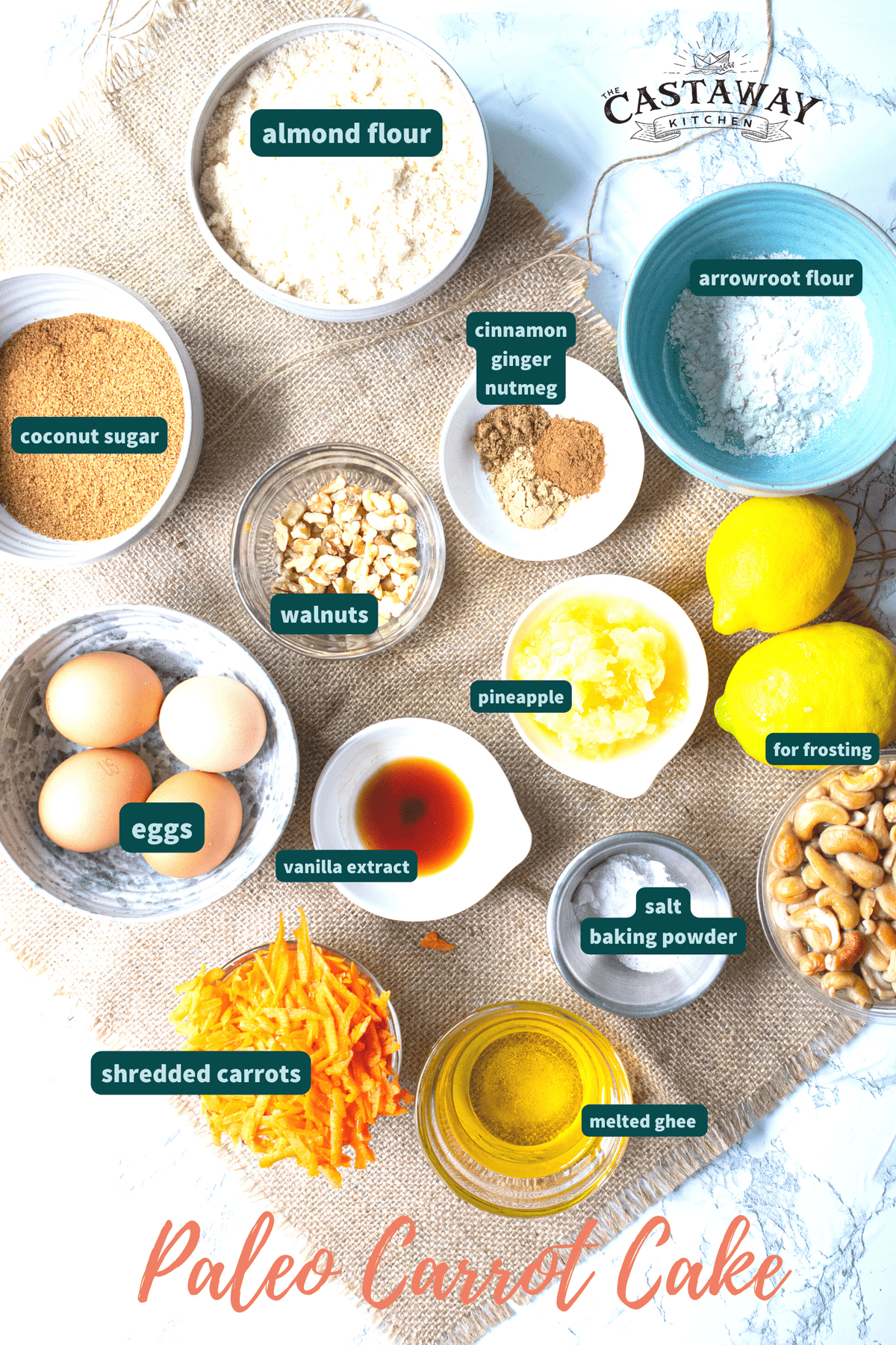 paleo carrot cake ingredients