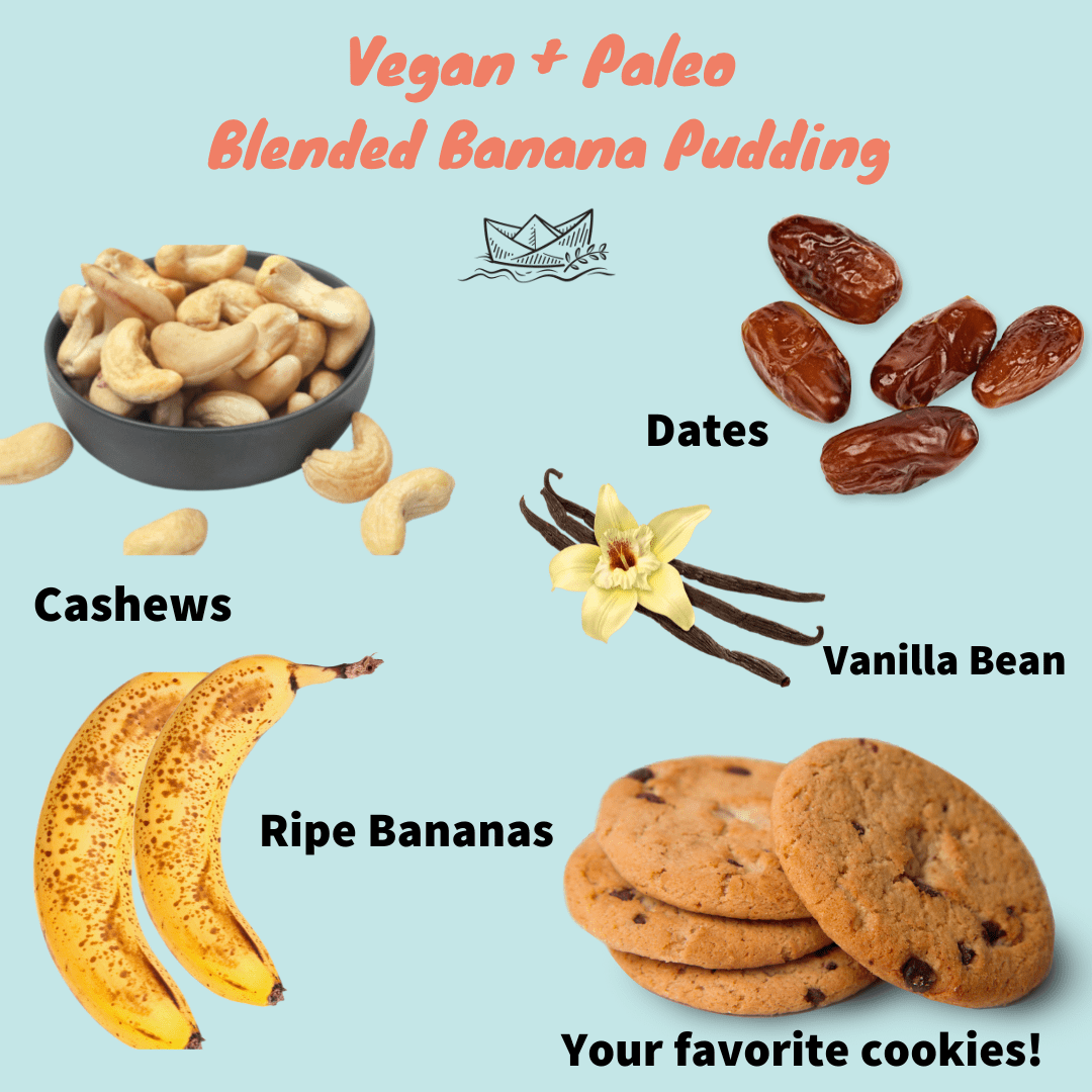 ingredients for vegan paleo banana pudding