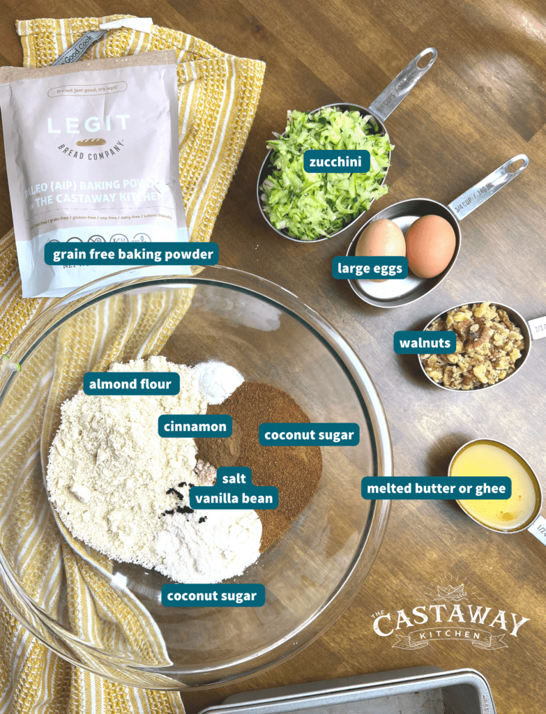 paleo zucchini bread ingredients