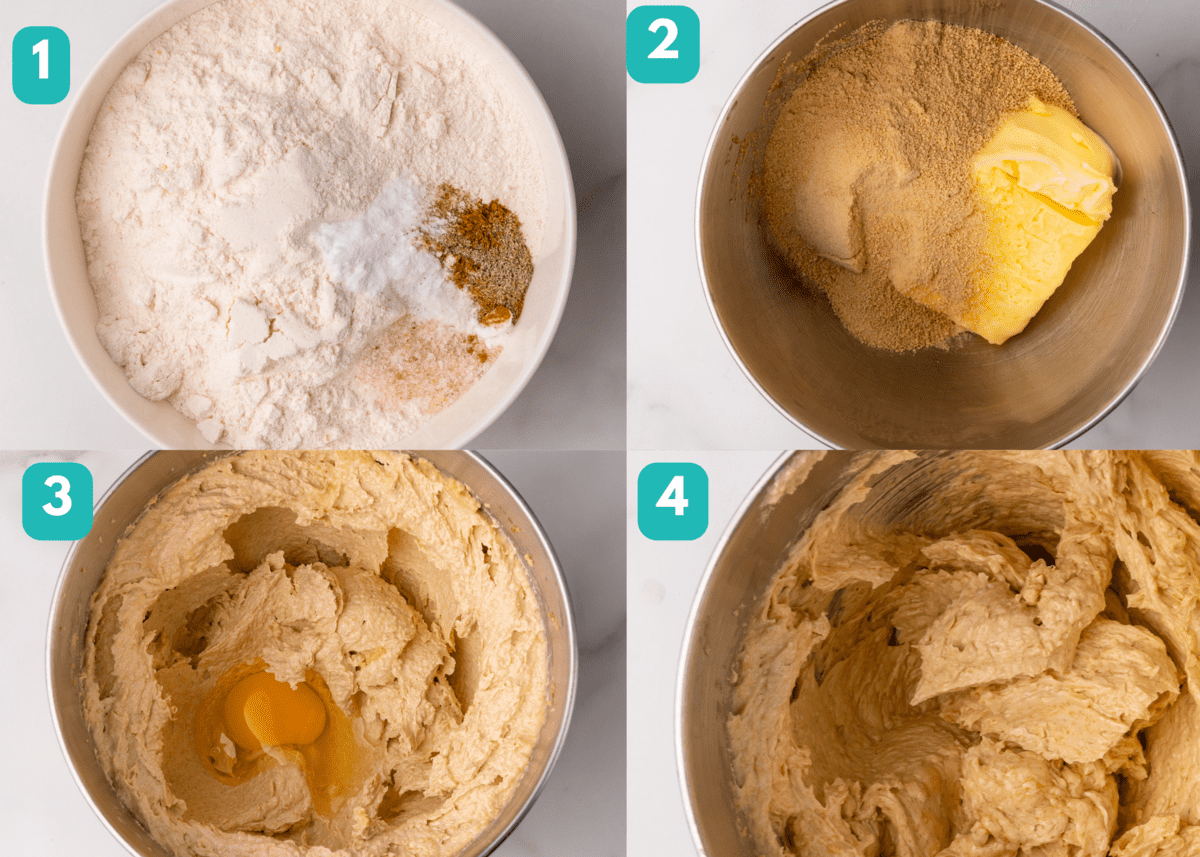 steps 1-4 of gluten free cardamom cookies