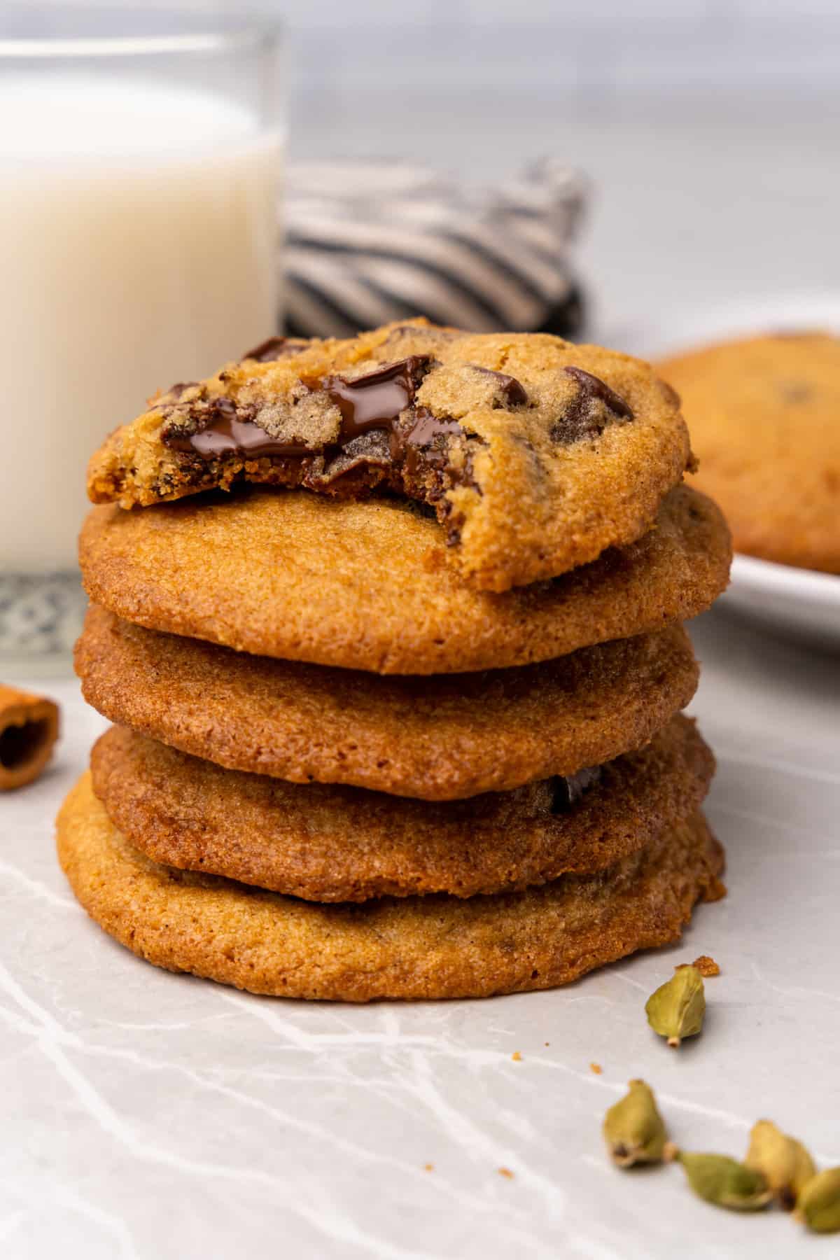 stack of gluten free cardamom cookies