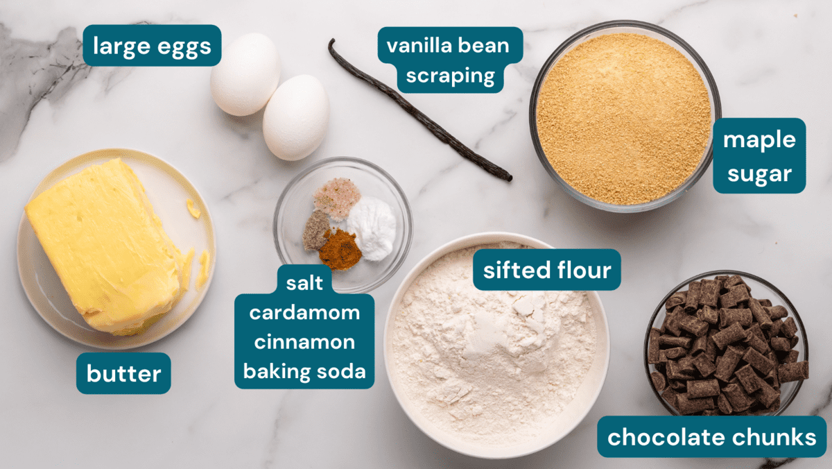 ingredients for gluten free cardamom spiced cookies
