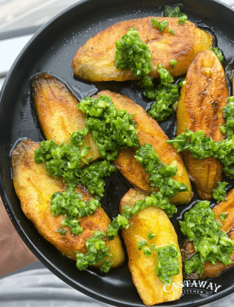 green onion sauce plantains