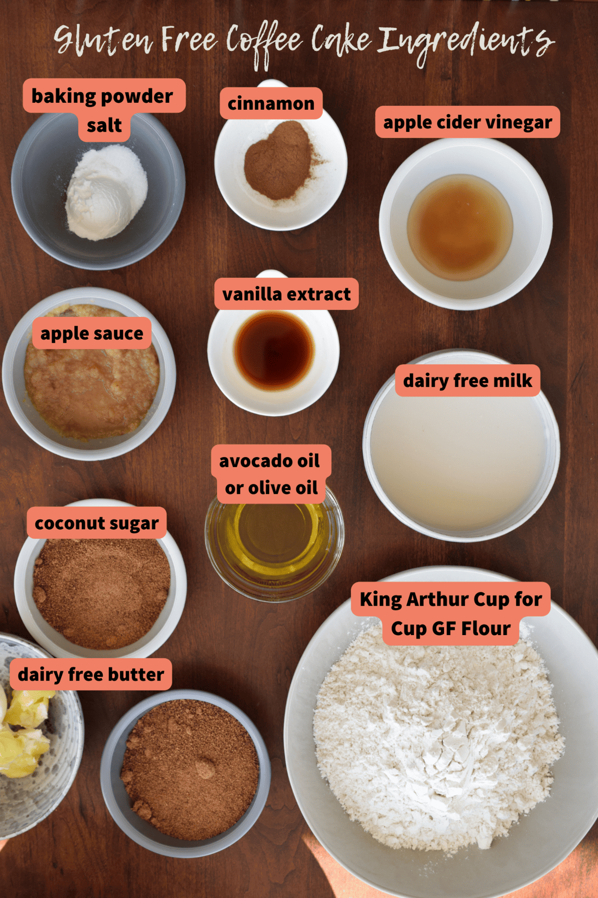 ingredients for gluten free coffee cake