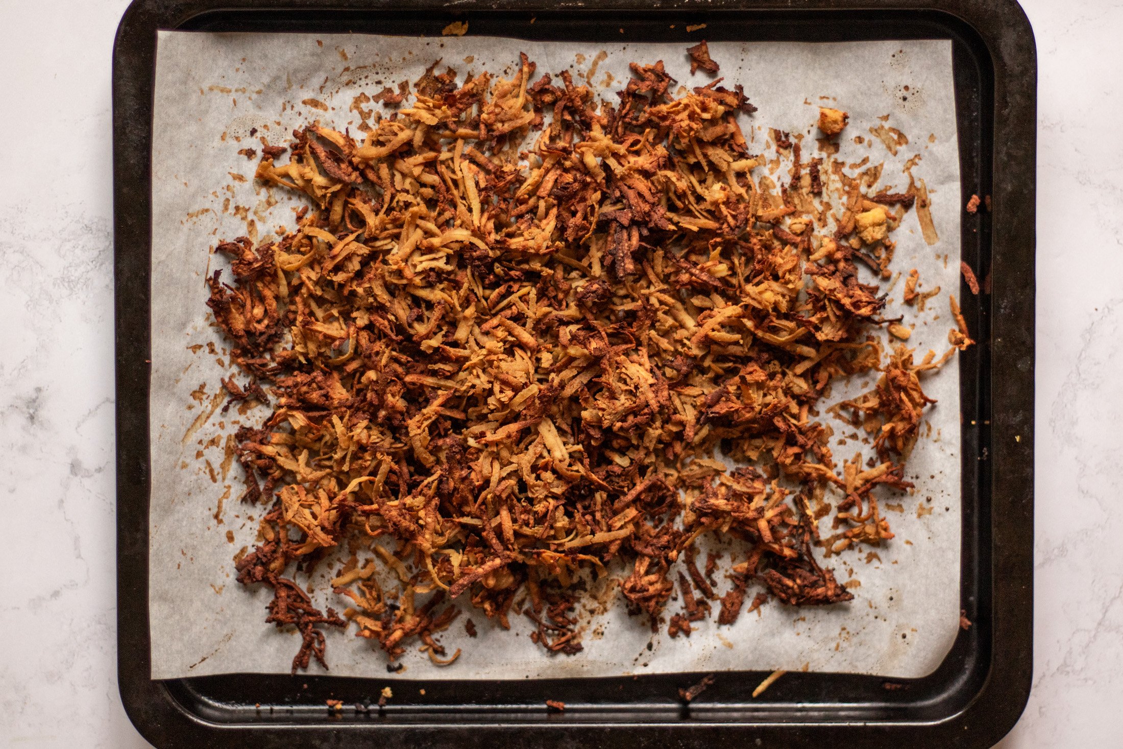 Baked crispy and golden brown tofu