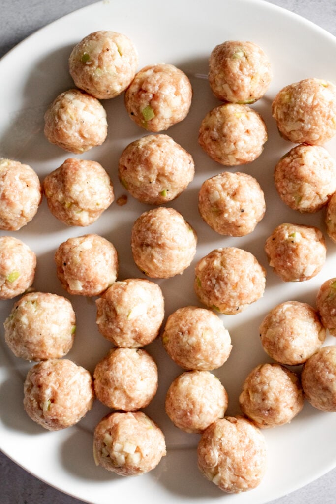 Gluten-free Apple Pork Meatballs and Apple Cabbage Slaw